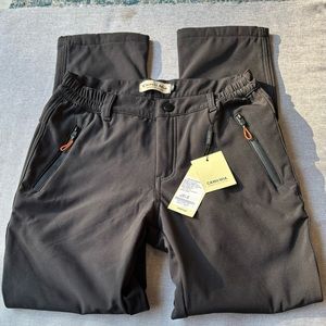 Winter Warm Outdoor Slim Windproof Waterproof Ski Snow Fleece Hiking Pants